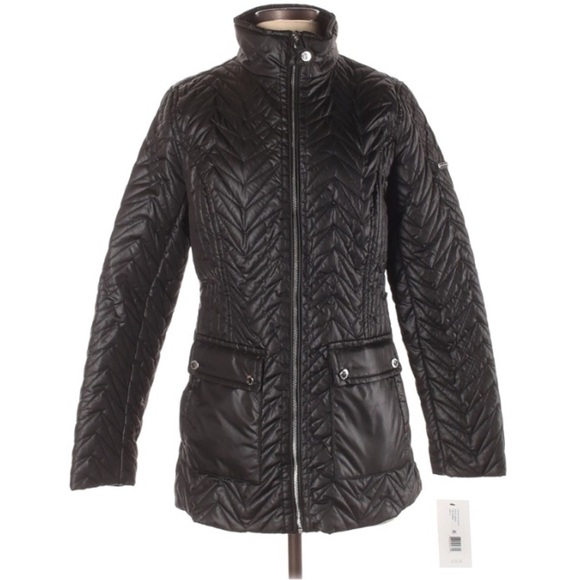NWT Via Spiga Black Quilted Zip Up Cargo Jacket - Picture 3 of 7